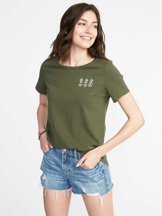 Image number 1 showing, EveryWear Graphic Crew-Neck Tee for Women