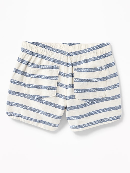 View large product image 2 of 3. Dobby-Stripe Linen-Blend Shorts for Girls