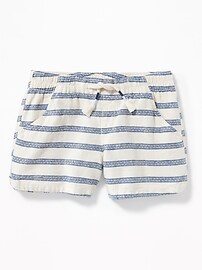 View large product image 3 of 3. Dobby-Stripe Linen-Blend Shorts for Girls
