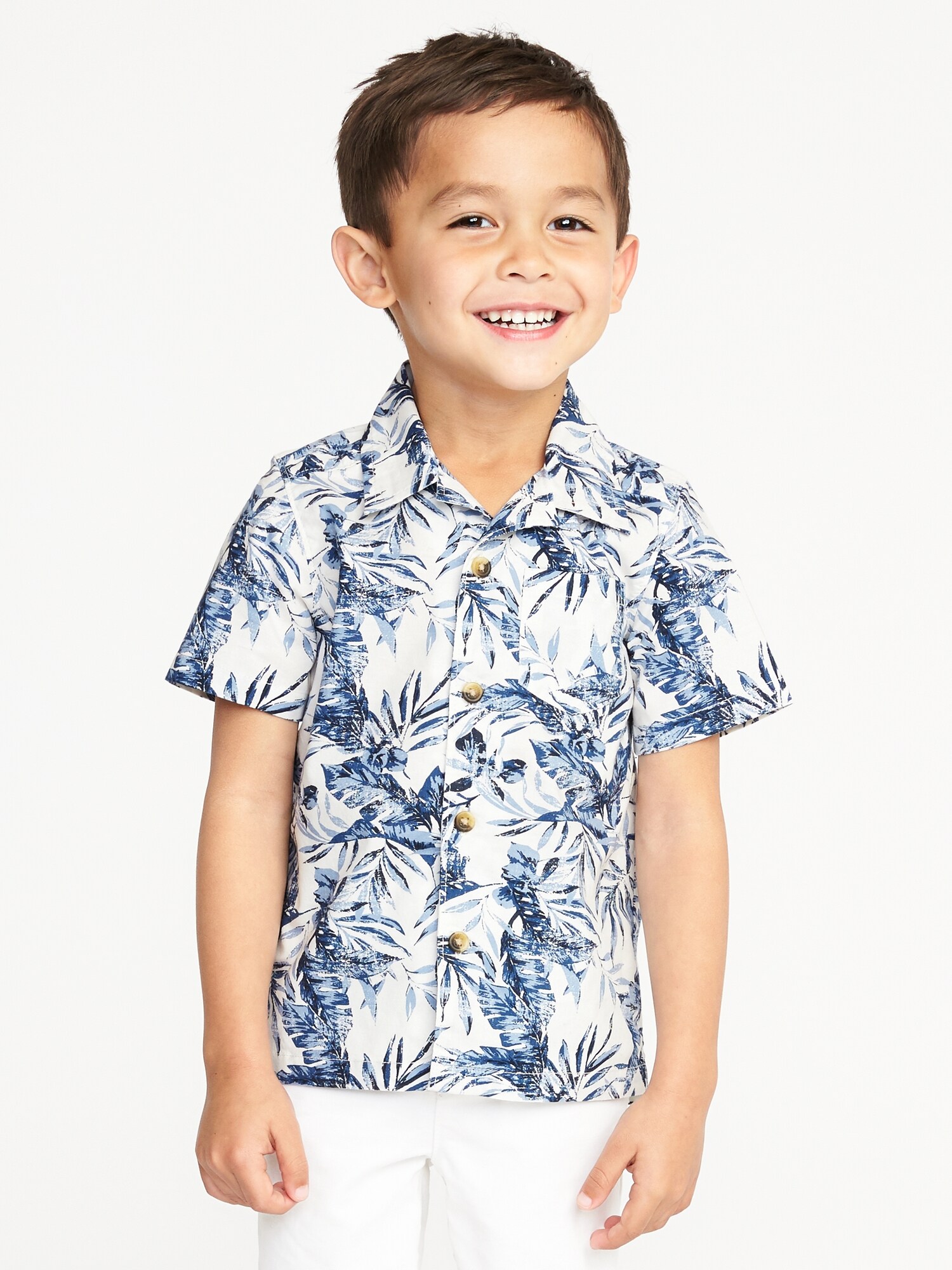Floral-Print Built-In Flex Getaway Shirt for Toddler Boys | Old Navy