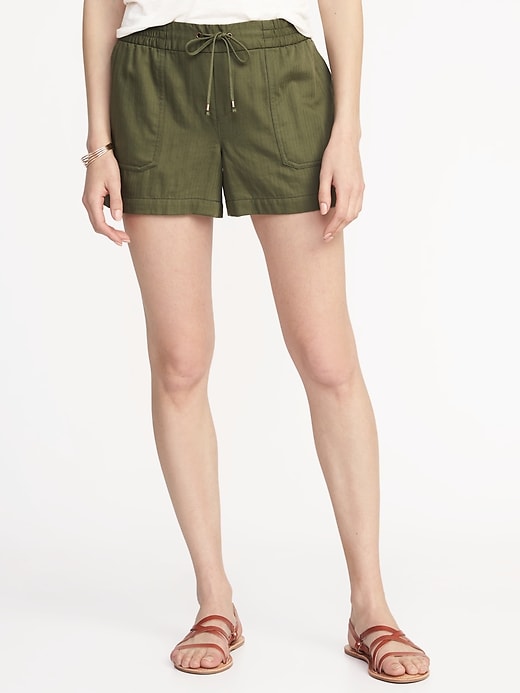 View large product image 1 of 1. Mid-Rise Soft Utility Shorts For Women