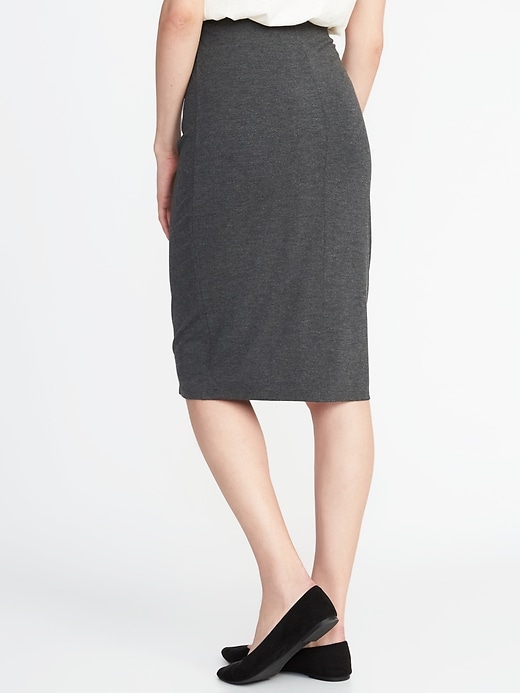 View large product image 2 of 2. Fitted Jersey-Knit Pencil Skirt for Women