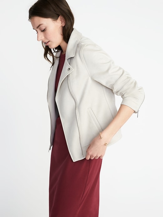 Image number 4 showing, Sueded-Knit Moto Jacket for Women
