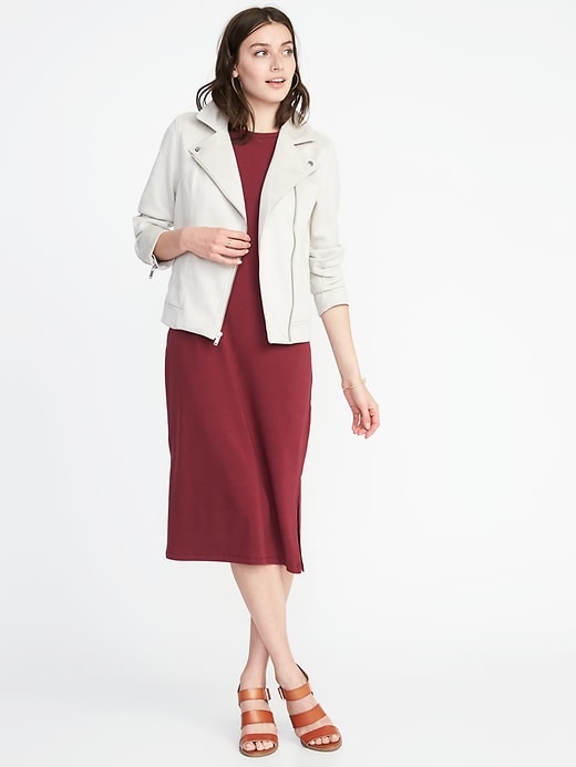 Image number 3 showing, Sueded-Knit Moto Jacket for Women