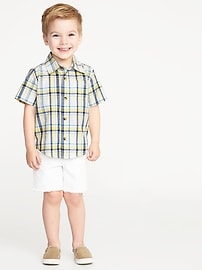 View large product image 3 of 4. Plaid Poplin Shirt for Toddler Boys
