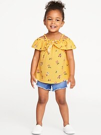 View large product image 3 of 4. Ruffled Floral Tie-Front Cami for Toddler Girls