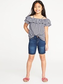 View large product image 3 of 3. Ruffled Slub-Weave Gingham Cami for Girls