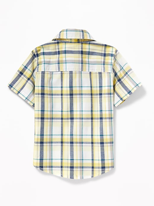 View large product image 2 of 4. Plaid Poplin Shirt for Toddler Boys