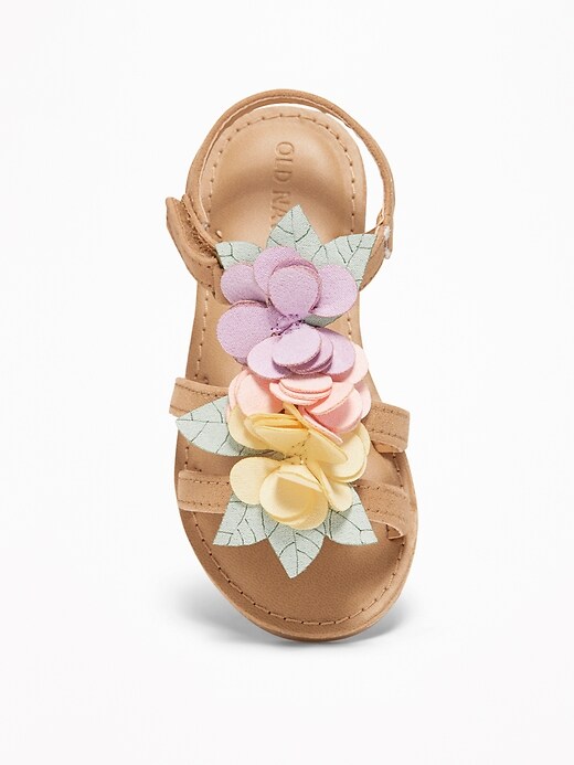 View large product image 2 of 4. Flower-Applique Sandals for Toddler Girls