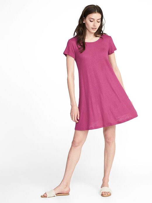 Image number 4 showing, Linen-Blend Swing Dress for Women