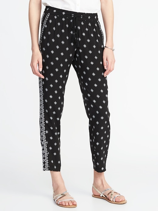 View large product image 1 of 3. Mid-Rise Printed Soft Pants for Women
