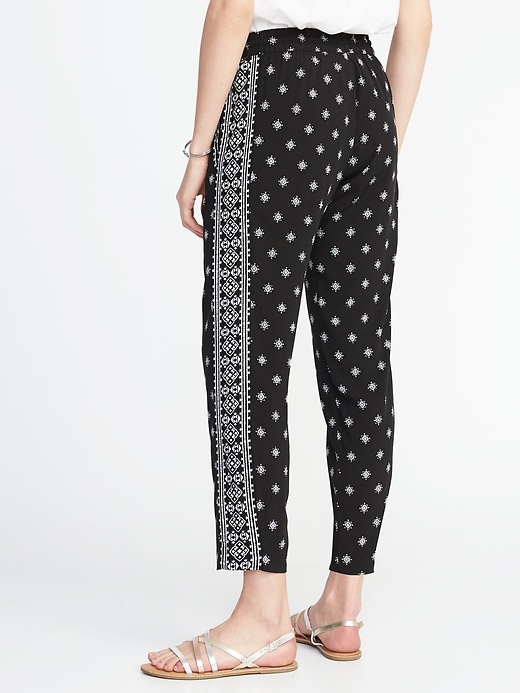 View large product image 2 of 3. Mid-Rise Printed Soft Pants for Women