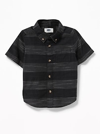 View large product image 4 of 4. Pindot-Stripe Dobby Shirt for Toddler Boys