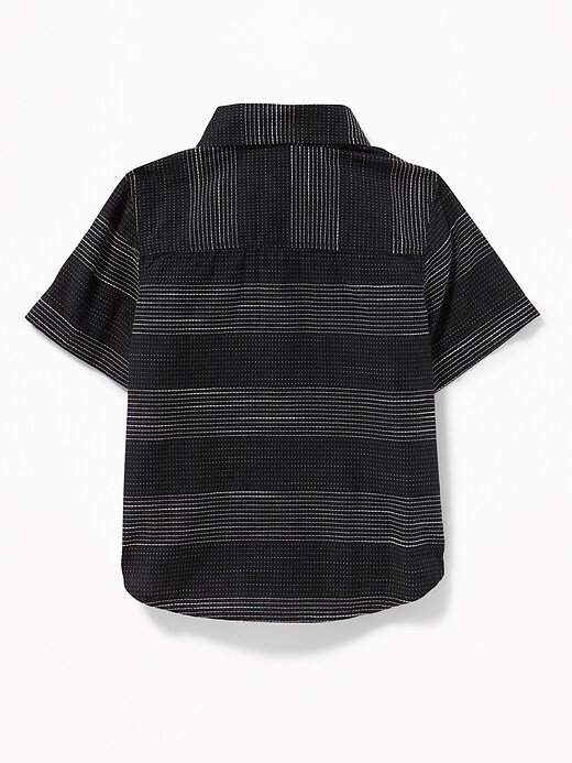 View large product image 2 of 4. Pindot-Stripe Dobby Shirt for Toddler Boys