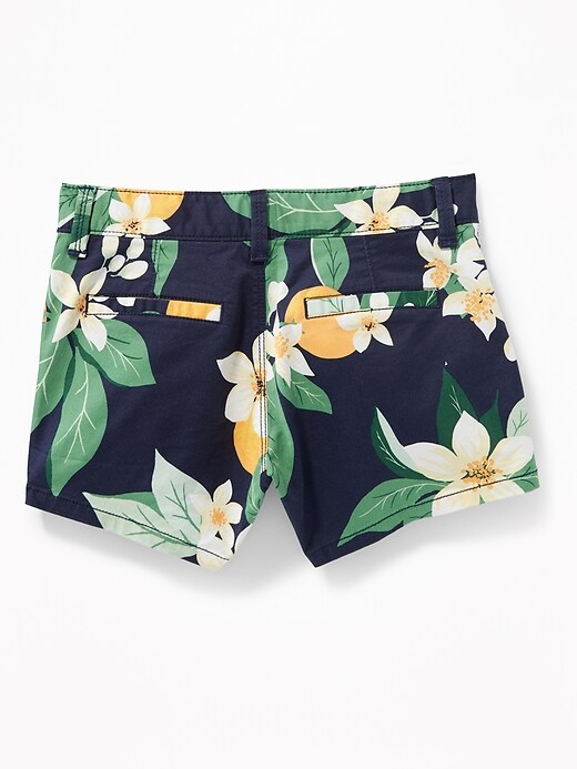 View large product image 2 of 3. Floral-Print Chino Shorts for Girls