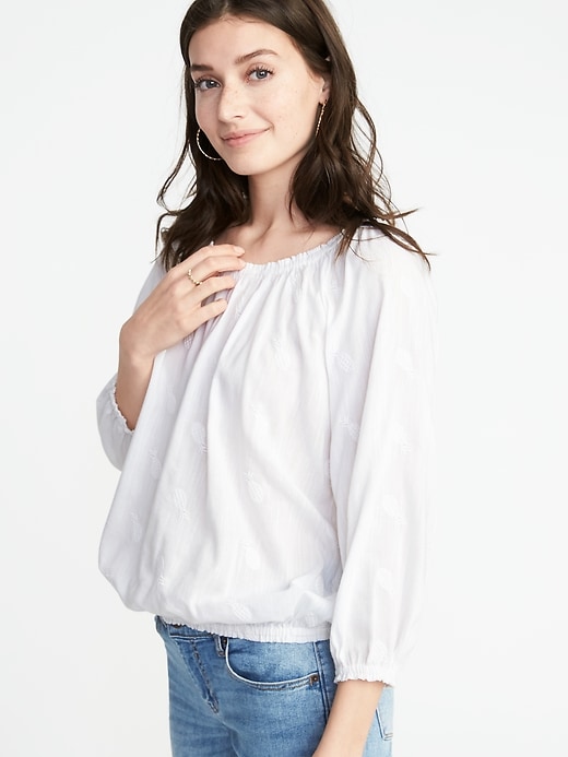 Image number 1 showing, Relaxed Cinched-Waist Top for Women