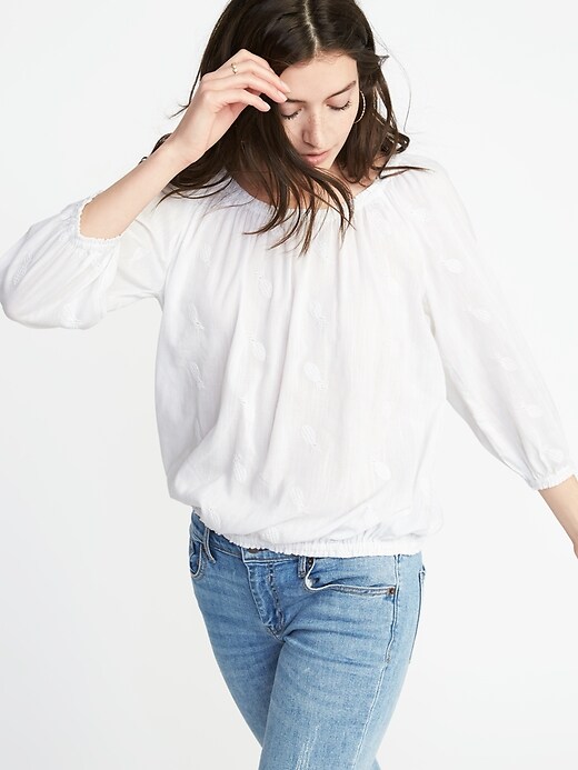 Image number 4 showing, Relaxed Cinched-Waist Top for Women