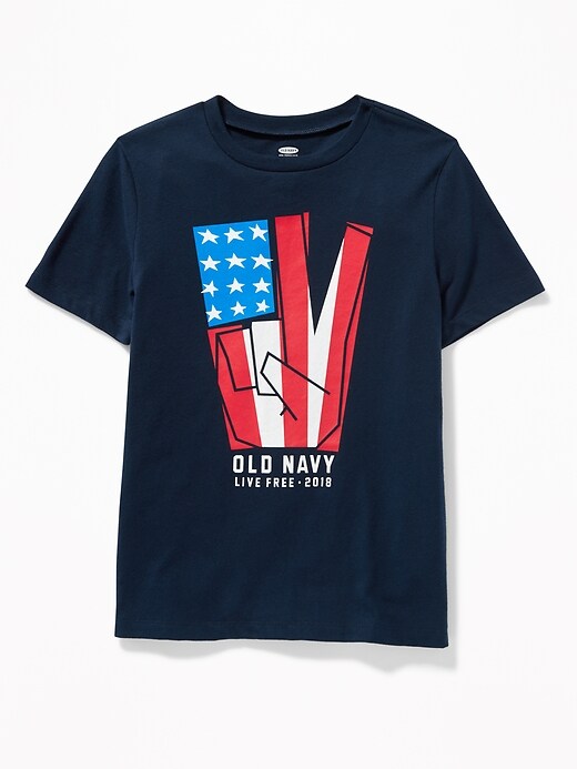 View large product image 1 of 1. 2018 Flag-Graphic Tee for Boys