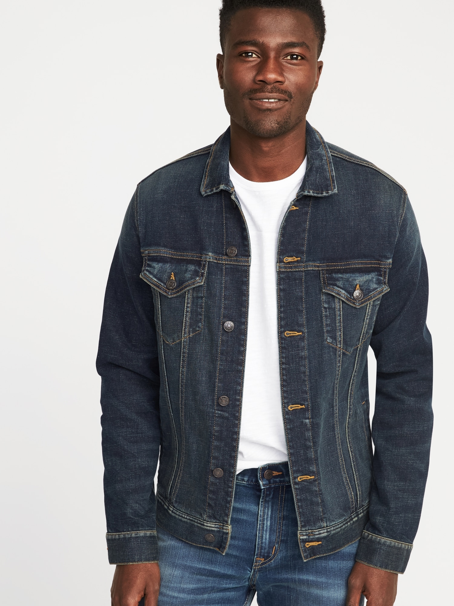 Built-In Flex Jean Jacket For Men | Old 