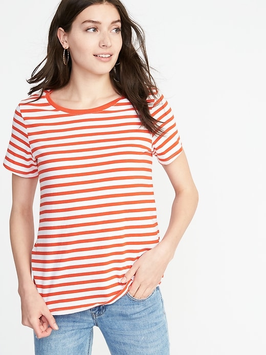 View large product image 1 of 1. EveryWear Striped Crew-Neck Tee for Women