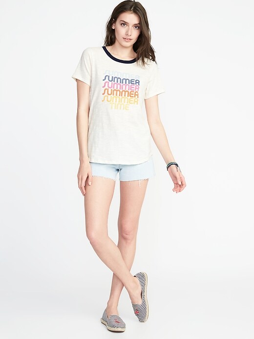 Image number 3 showing, EveryWear Graphic Ringer Tee for Women