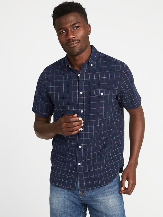 Image number 1 showing, Regular-Fit Linen-Blend Shirt