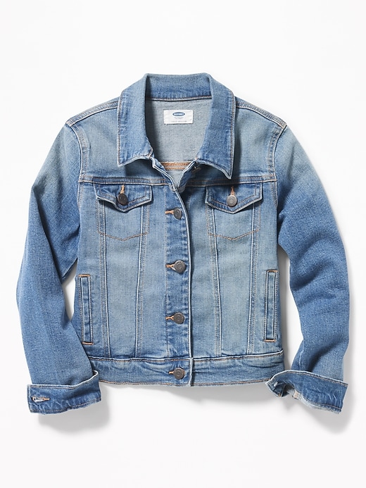 View large product image 1 of 3. Medium-Wash Jean Jacket For Girls
