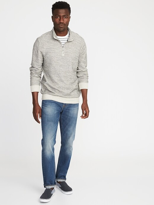 Image number 3 showing, 1/4-Zip French Terry Mock-Neck Pullover