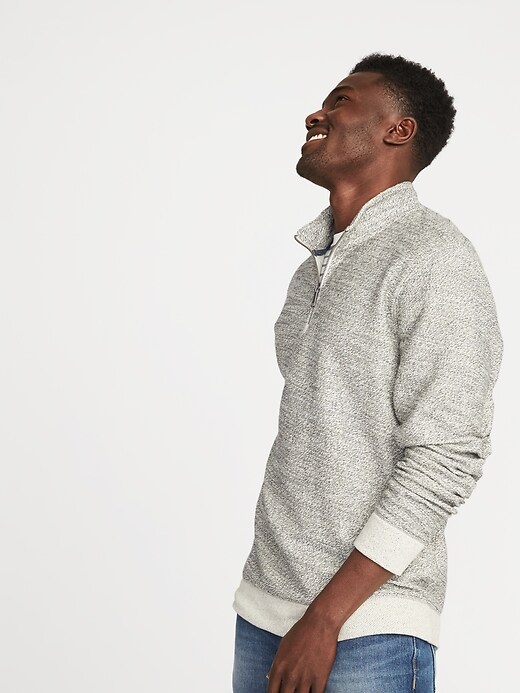 Image number 4 showing, 1/4-Zip French Terry Mock-Neck Pullover