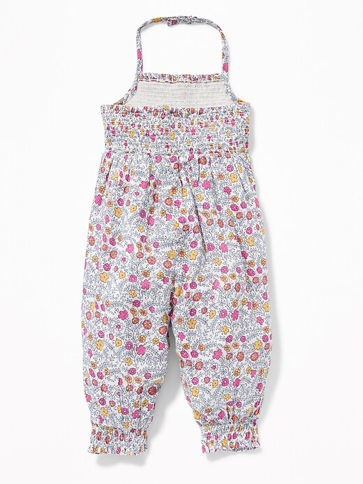 View large product image 2 of 3. Floral-Print Halter Jumpsuit for Toddler Girls