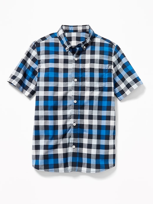 View large product image 1 of 3. Classic Built-In Flex Plaid Shirt For Boys