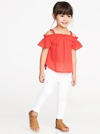 View large product image 3 of 4. Ruffled Off-the-Shoulder Crepe Top for Toddler Girls