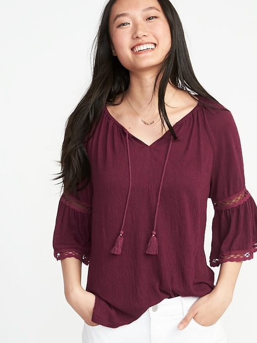 View large product image 1 of 1. Bell-Sleeve Swing Top for Women