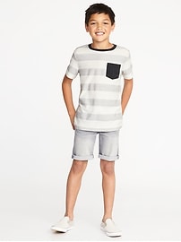 View large product image 3 of 3. Textured Herringbone-Stripe Tee For Boys