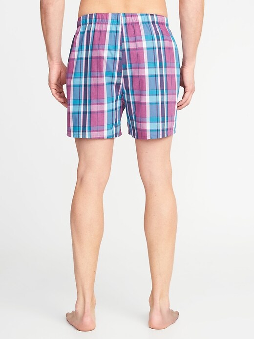 View large product image 2 of 2. Plaid Poplin Boxers