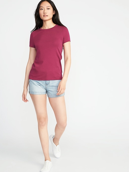 Image number 3 showing, Slim-Fit Crew-Neck Tee for Women