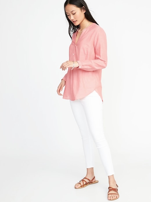 Image number 3 showing, Relaxed Twill Popover Shirt for Women