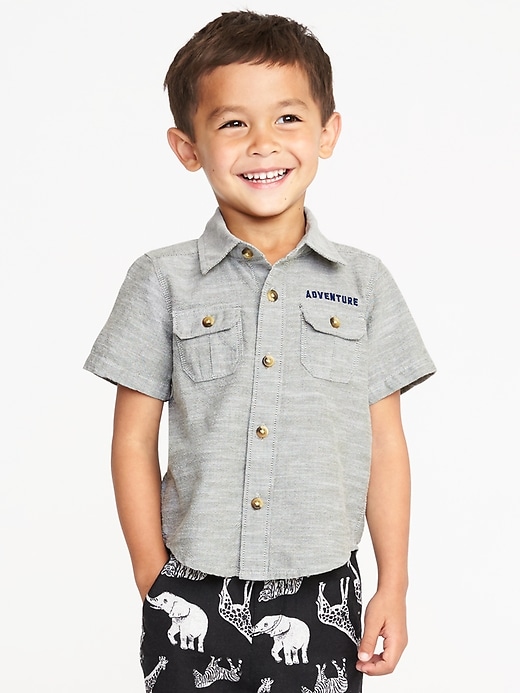 View large product image 1 of 4. Graphic Utility-Pocket Shirt for Toddler Boys