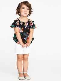 View large product image 3 of 4. Floral Off-the-Shoulder Crepe Top for Toddler Girls