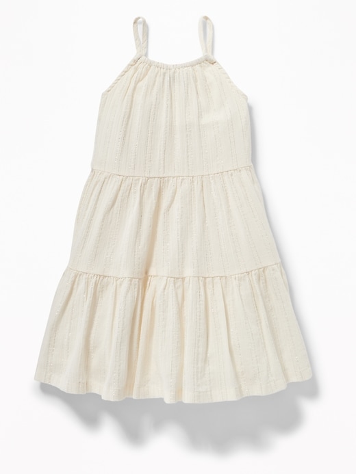 Tiered Metallic-Stripe Swing Dress for Toddler Girls | Old Navy