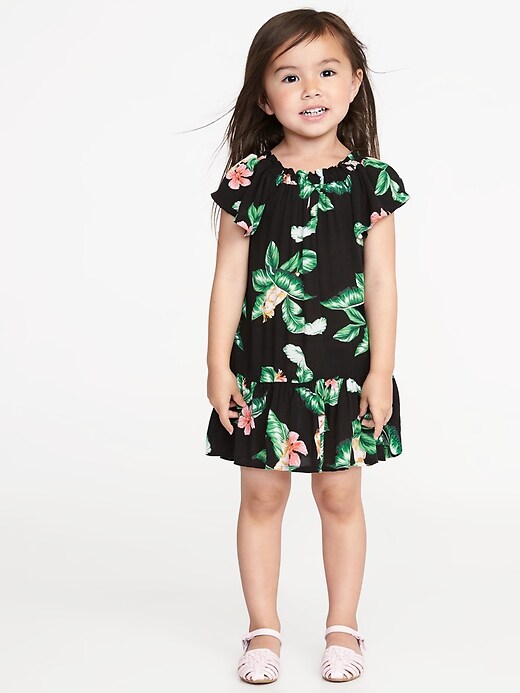 View large product image 1 of 3. Ruffled Floral-Print Dress for Toddler Girls