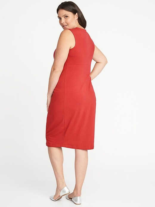 Image number 2 showing, Sleeveless Plus-Size Cross-Front Sheath Dress
