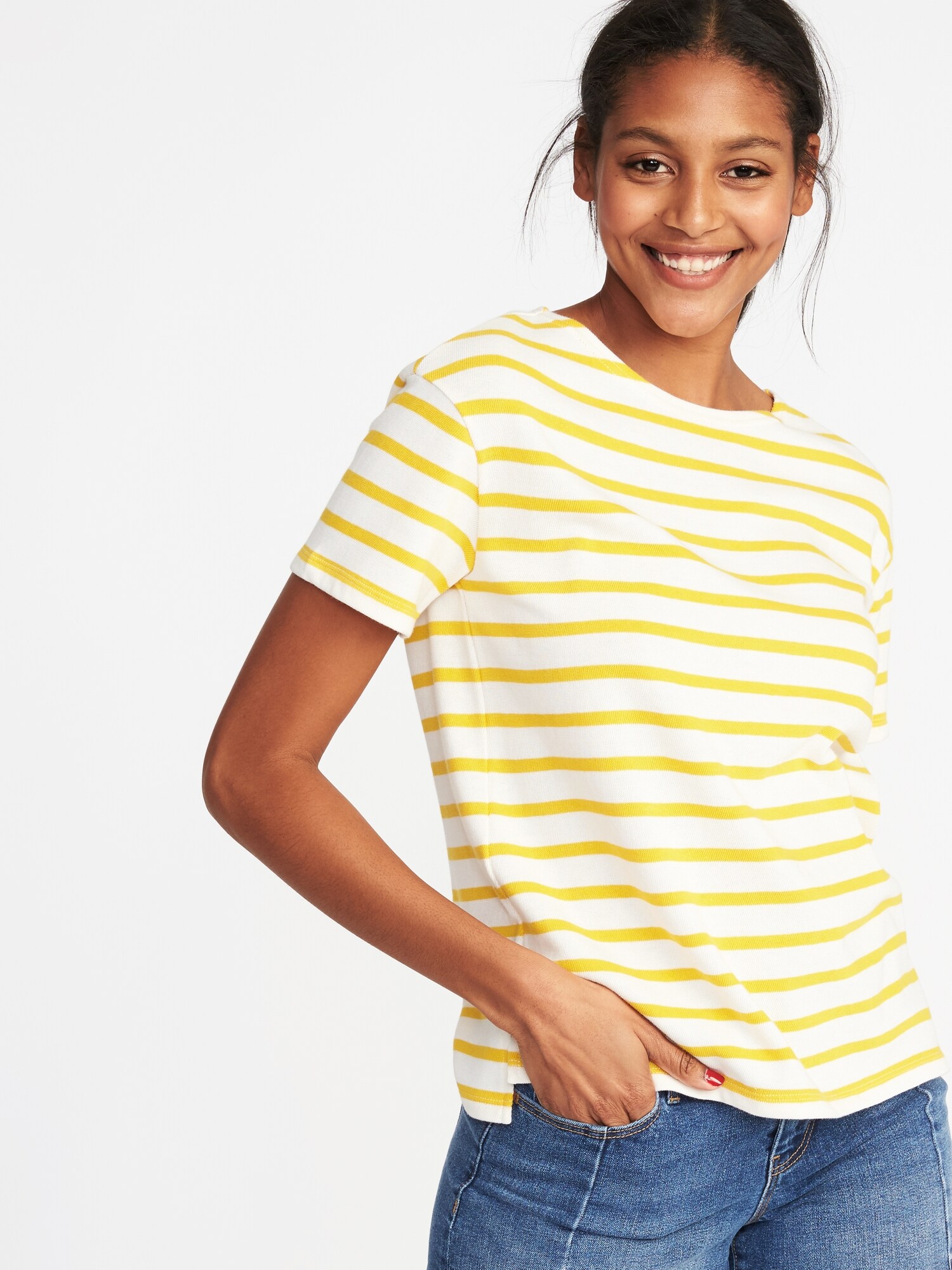 Relaxed Mariner-Stripe Thick-Knit Tee for Women | Old Navy