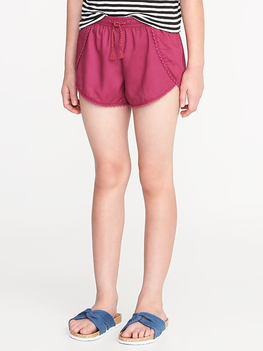 View large product image 1 of 1. Crochet-Trim Soft Shorts for Girls