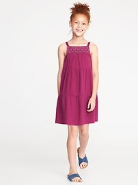 View large product image 3 of 3. Tiered Crinkle-Dobby Sundress for Girls