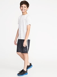 View large product image 3 of 3. Go-Dry Retro-Stripe Mesh Shorts for Boys