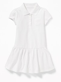 View large product image 3 of 3. Pique Uniform Polo Dress for Toddler Girls