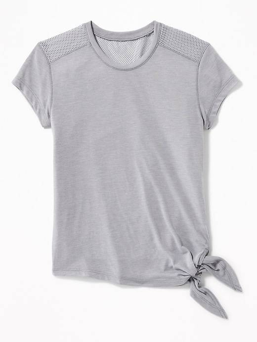 View large product image 1 of 1. Relaxed Side-Tie Mesh-Back Top for Girls