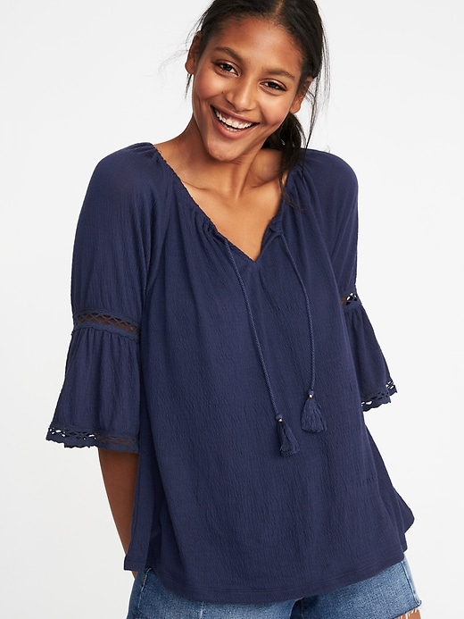 Image number 1 showing, Bell-Sleeve Swing Top for Women