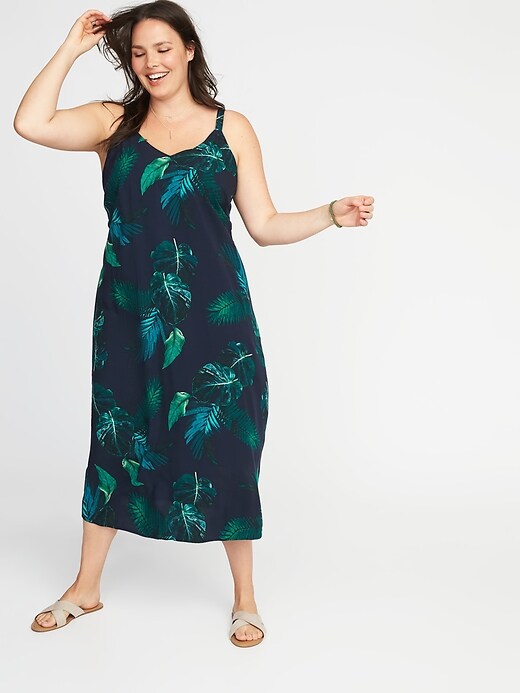 View large product image 1 of 1. Sleeveless Plus-Size V-Neck A-Line Maxi Dress